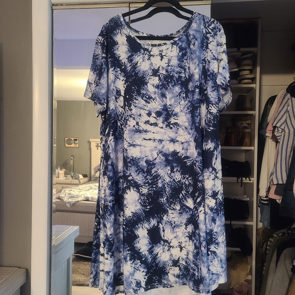 Relaxed T-shirt Floral Flowy Sundress with Pockets - Picture 5 of 7